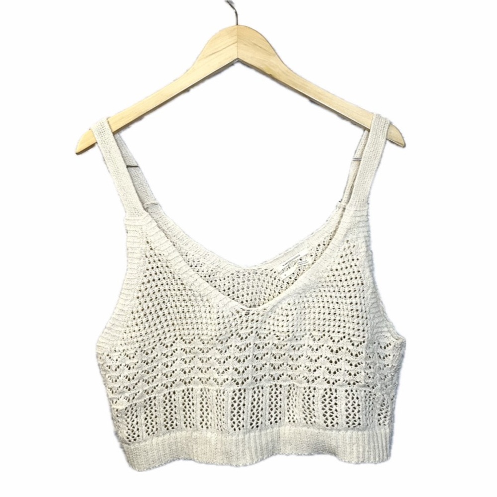 Anthologie Beige crocheted crop top size medium